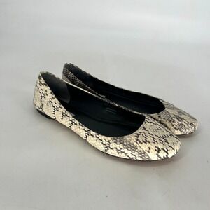 Vera Wang Lavender Ballet Flats Womens 9‎ Snake Print Leather Y2K 90s Career